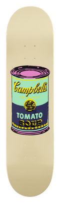 Coloured Campbell's Soup Eggplant Skate Deck, 2016