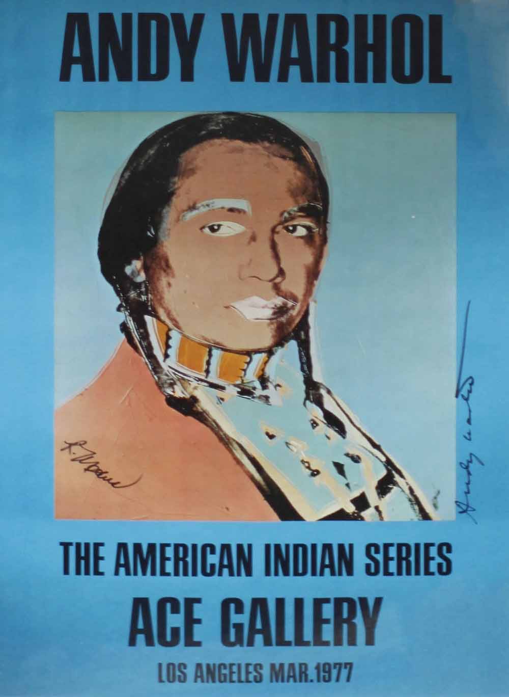 Ace Gallery Exhibition Poster 'The American Indian Series' Blue (Signed), 1977 Enlarged