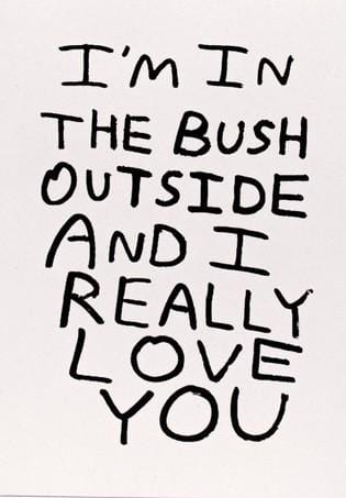 I'm In The Bush Outside And I Really Love You Enlarged