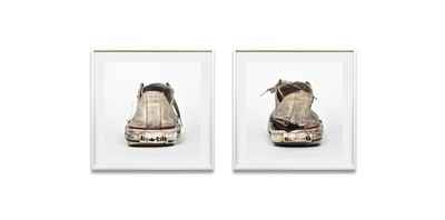 Converse, Silver Lo-Tops with Hole by Michael Schachtner Photography Print by Michael Schachtner - Art Republic
