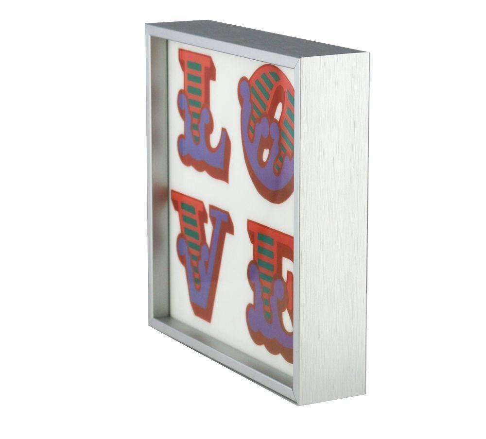 Framed Silver Love Lenticular Postcard - White 1 By Ben Eine Enlarged