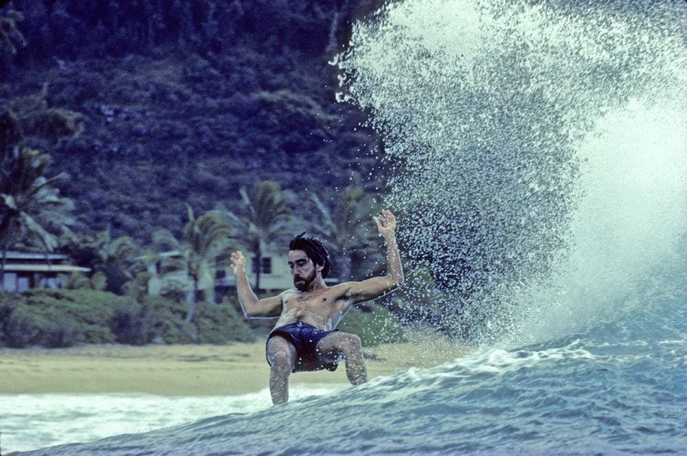Gerry Lopez, mid-reign at Pipeline by Jeff Divine Enlarged