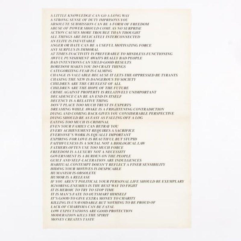 Truisms Toronto Poster diptych, 1978 by Jenny Holzer Enlarged