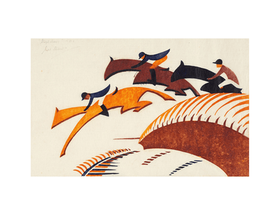 Steeplechasing, 1930 by Sybil Andrews Art Print by Sybil Andrews - Art Republic