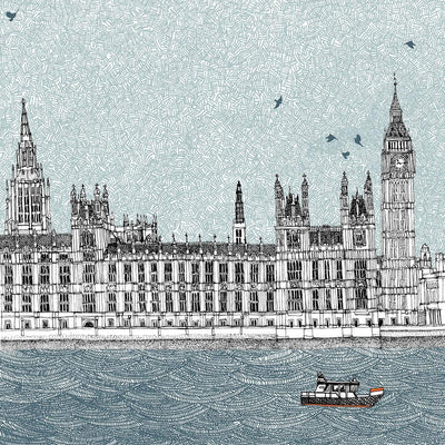 Waves at Westminster Art Print by Clare Halifax - Art Republic