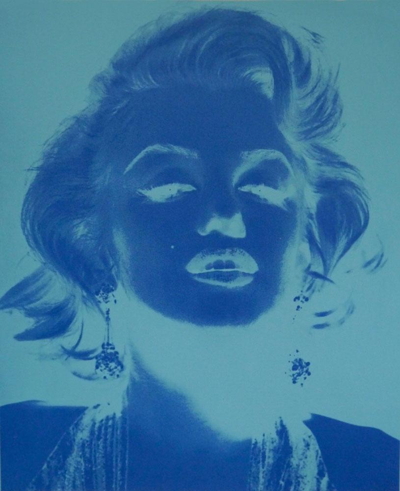Marilyn Monroe Reversed-Blue Enlarged
