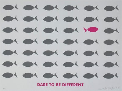 Dare To Be Different - Pink Art Print by Lene Bladbjerg