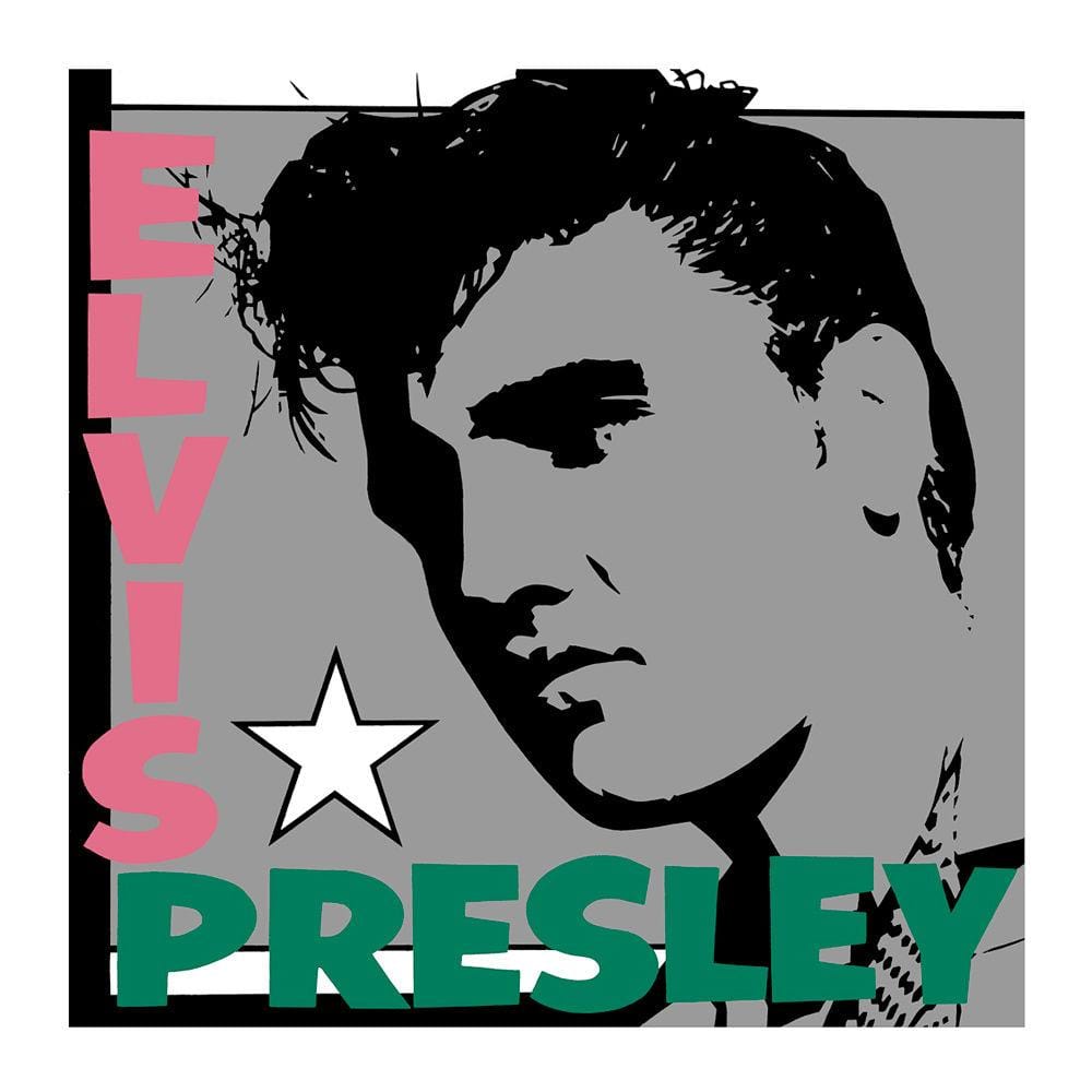 Elvis Presley Pink and Green Enlarged