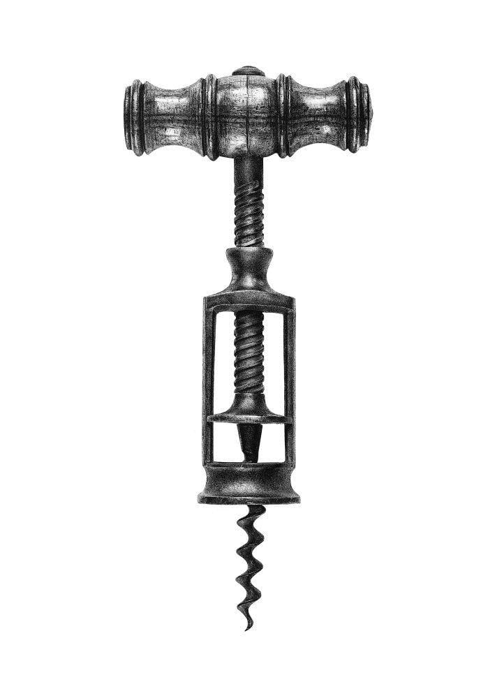 Vintage Corkscrew - A3 Enlarged