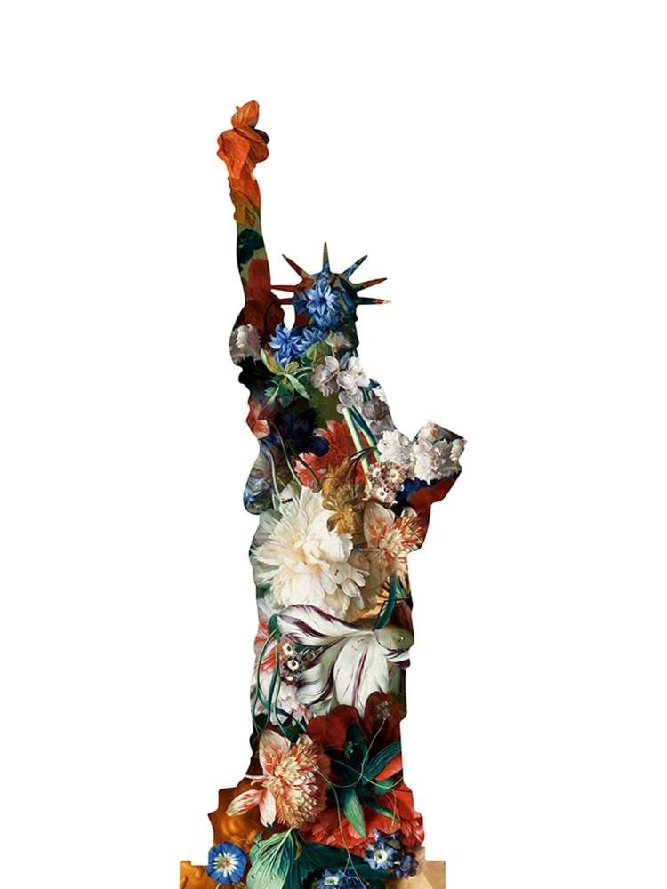 La Statue De La Liberte - White Enlarged