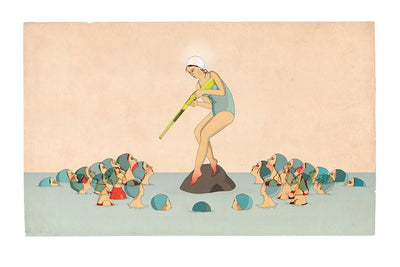 The Swimming Cap Art Print by Delphine Lebourgeois - Art Republic