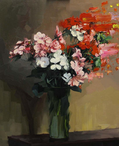 Red, Pink & White Flowers after Fantin-Latour Art Print by Chris Kettle - Art Republic