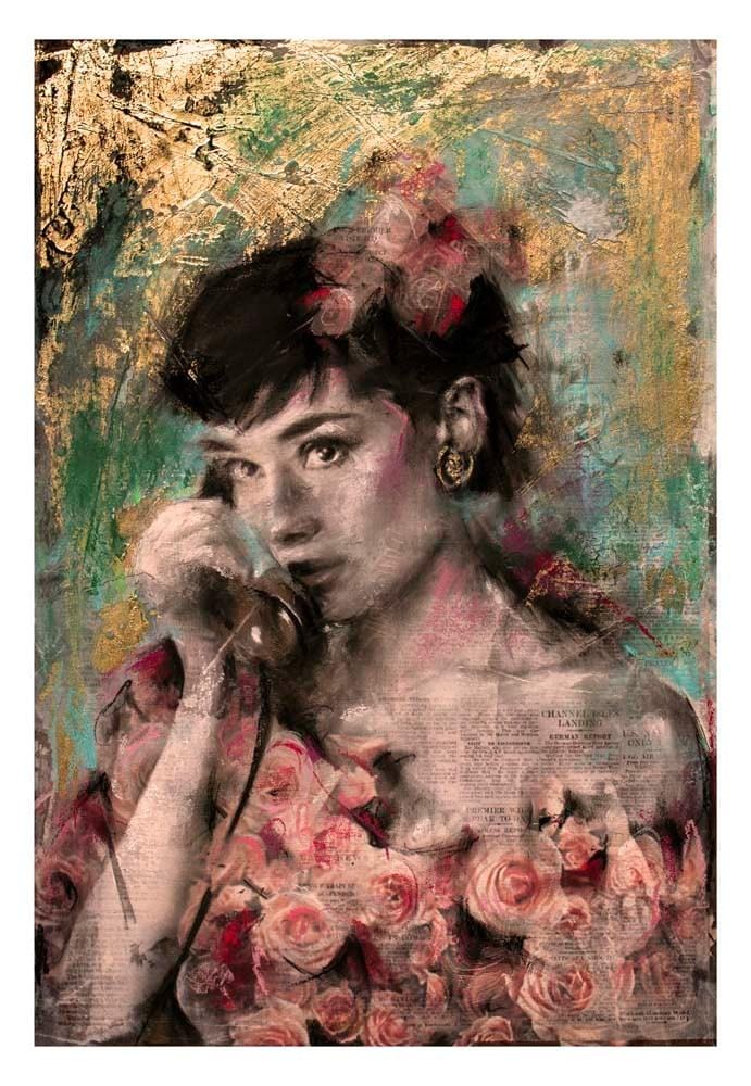 Audrey Hepburn - Rose Gold Enlarged