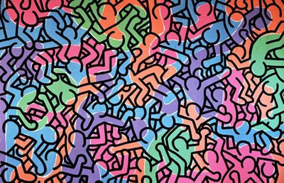 Untitled, 1985 (figures) by Keith Haring Art Print by Keith Haring