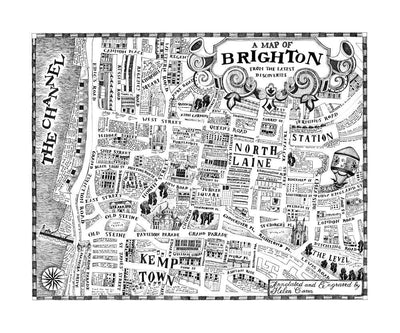 Brighton Map - Handfinished Art Print by Helen Cann - Art Republic