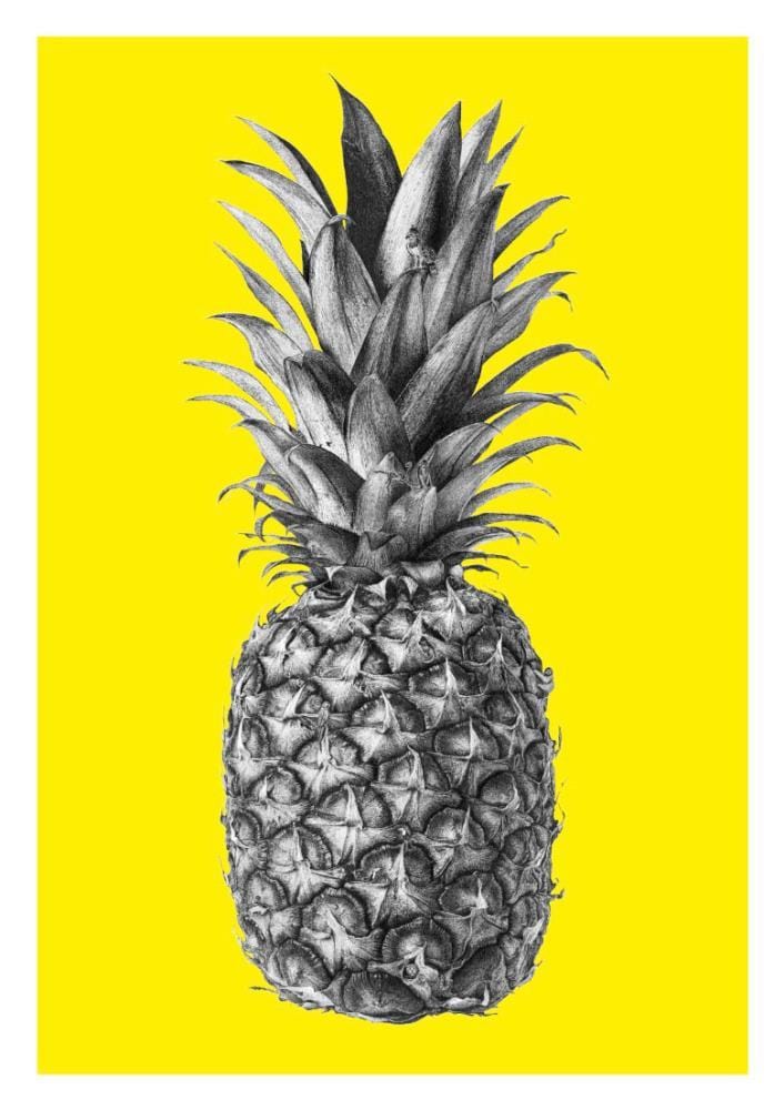 Rainforest Rewild Pineapple - A3 Yellow Enlarged