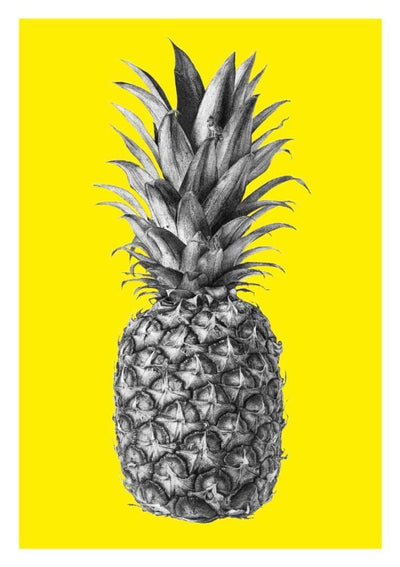 Rainforest Rewild Pineapple - A3 Yellow Art Print by CJP