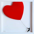 Balloon Heart on Glass RED