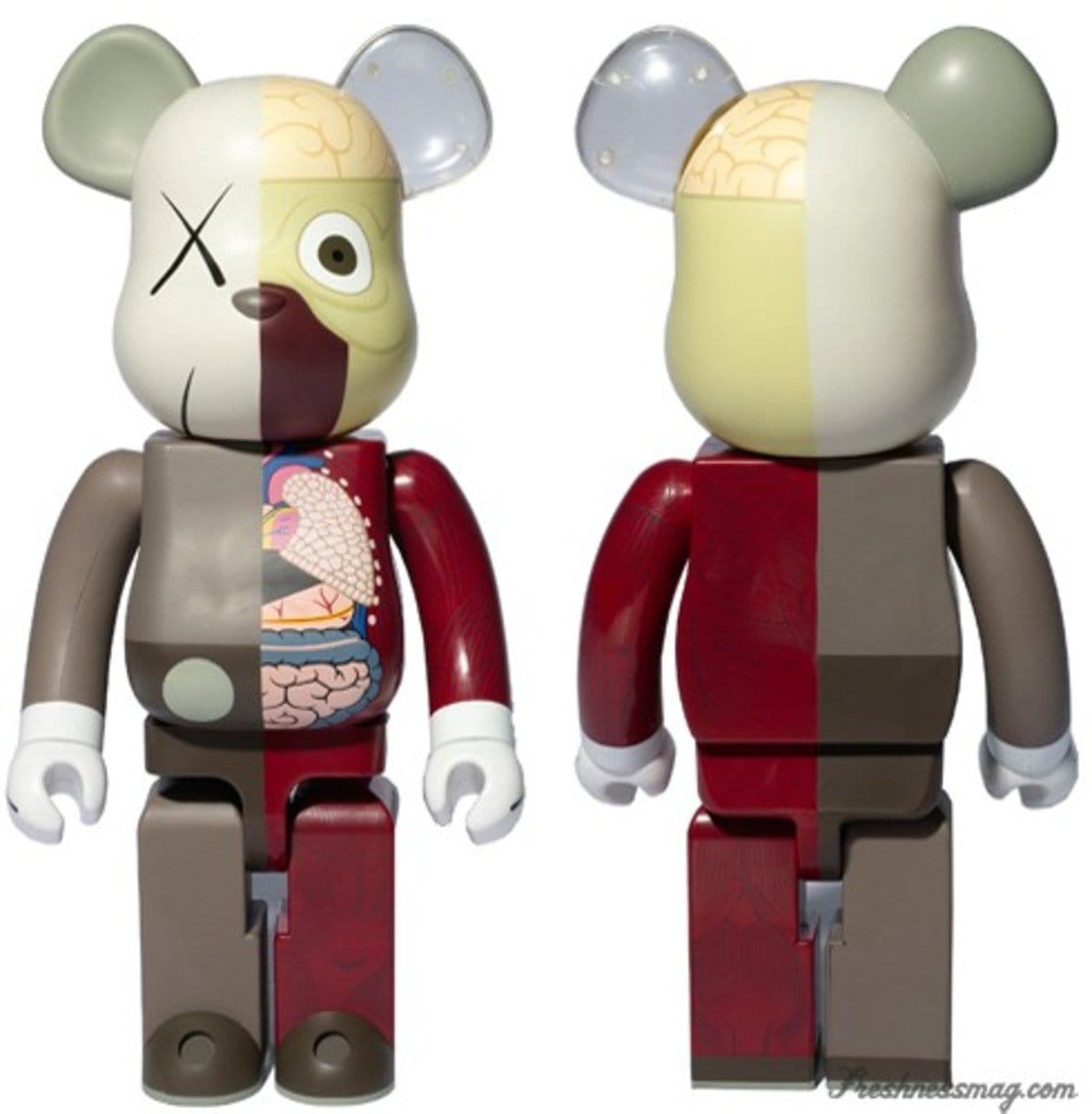 OriginalFake Dissected Bearbrick Companion 400% and 100% (Red), 2008 Enlarged
