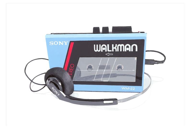 Sony Walkman - Blue Enlarged