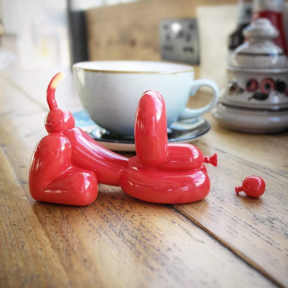 Happy POPek Mini Red Balloon Dog Sculpture Enlarged