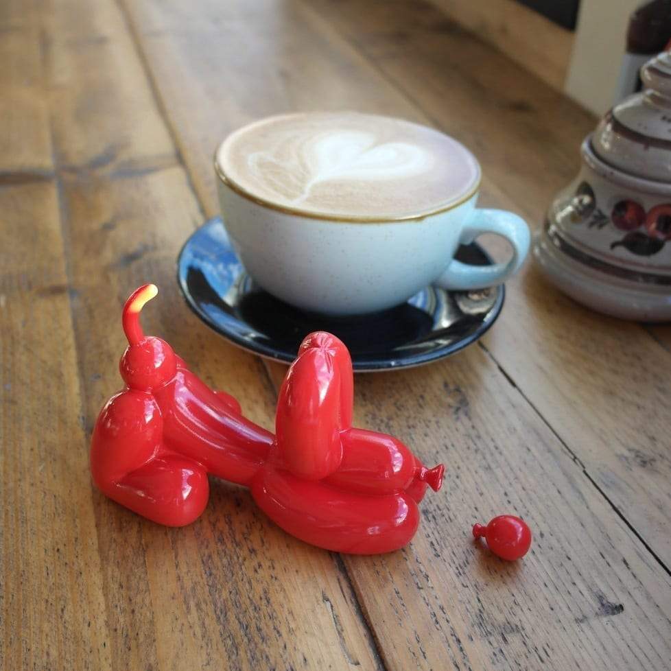 Happy POPek Mini Red Balloon Dog Sculpture Enlarged