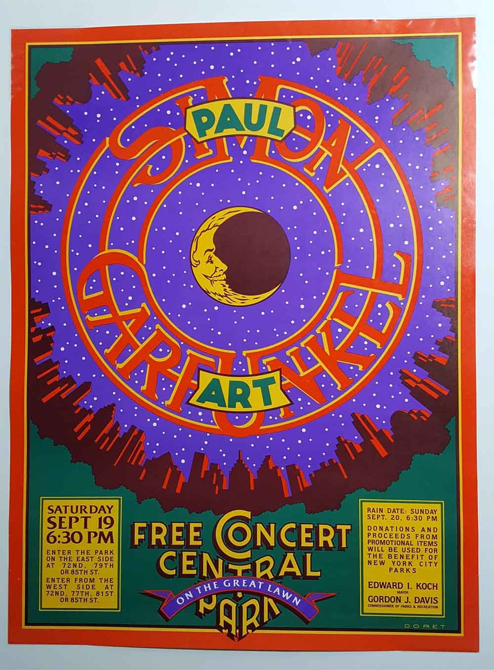 Central Park Reunion Concert Poster, 1981 Enlarged
